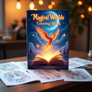 Magical Worlds Fantasy Coloring Book 26 Intricate Pages of Castles, Mythical Creatures, Enchanted Landscapes and Mystical Art for Adults