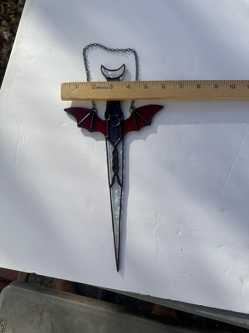 Stained Glass Vampire Bat Dagger Sun Catcher - Etsy