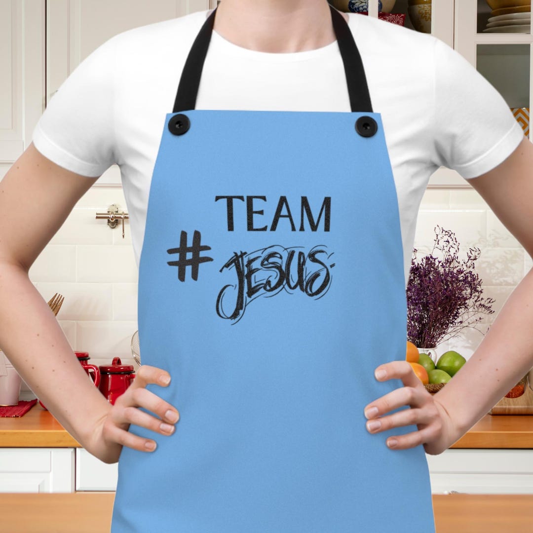 Team Jesus Apron Christian Cooking Apron Faith Kitchen Gift Bible Verse ...