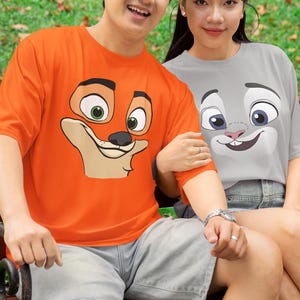 Disney Zootopia Characters Shirt, Nick Wide Judy Hoops T-shirt, Disney Family Matching Shirt, Nick and Judy Costume Shirts