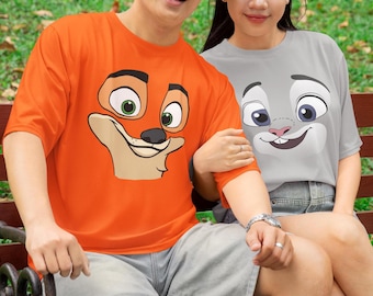 Zootopia Characters Shirt: Nick and Judy Matching Costume Tee