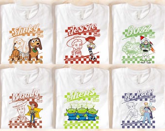 Vintage 1995 Toy Friends Shirt, Retro Character Group Comfort Colors Tee, Custom Family Vacation T-shirt, Slinky Woody Buzz Jessie Aliens