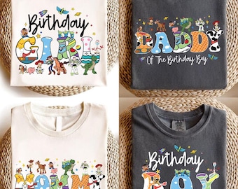 Toy Story Birthday Shirt, Personalized Family Matching Shirts, Woody Buzz Birthday Girl Boy Tee, Mommy Daddy Birthday Outfit, Disney Trip