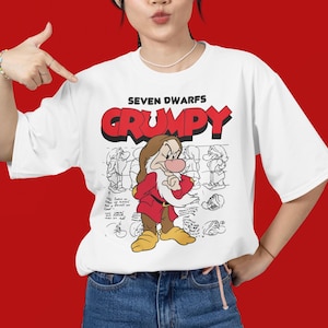 Disney Seven Dwarfs Shirt, Snow White Grumpy Shirt, Grumpy Sketch, The Seven Dwarfs Shirt, Disney Dopey Emotions, Disneyland Family Vacation