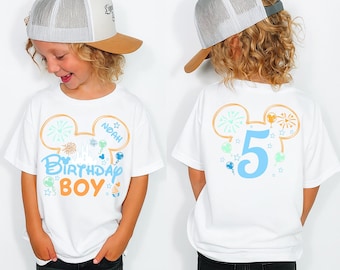 Mickey Birthday Boy Age Shirt, Custom Disney Birthday Boy Shirt, Kids Disney Birthday T-shirt, Personalized Family Matching Tees