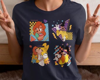 Retro 90s Disney Shirt, Vintage A Goofy Movie Characters Shirt, Goofy Max Roxanne Powerline Shirt, WDW Matching Family Shirt, Magic Kingdom