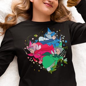 Sleeping Beauty Fairy Godmothers Shirt, Flora, Fauna Merry weather, Sleeping Beauty Disney Shirt, Disneyland Family Trip, Disney Bestie