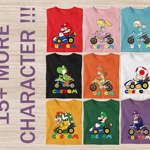 Super Mario Shirt, Super Mario Cars Custom Shirt, Super Mario Family Shirt, Mario & Friend Party Matching Tee, Mario All Characters Shirt