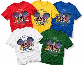 Disney Family Vacation 2026 Shirts, Custom Disney Shirts, Matching Disney T-Shirts, Disney World Trip Tee, Disneyland Group Shirts, Kids