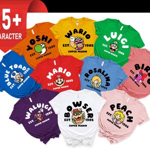 Super Mario Shirt, Super Mario 2025 Birthday Shirt, Super Mario Family Shirt, Mario & Friend Party Matching Tee, Mario All Characters Shirt