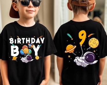Outer Space Birthday Boy Shirt, Astronaut Family Matching Shirts, NASA Theme Party, Space Mom Dad Tee, Custom Galaxy Age 1st 3rd Birthday