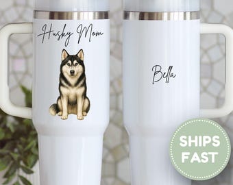 Husky Mom 40 oz Tumbler – Custom Name