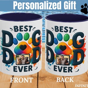 Personalized Dog Dad Mug with Photo – Best Dog Dad Ever, Gift for Pet Lovers, Dog Owner Father’s Day Mug, Dog Lover Birthday Gift