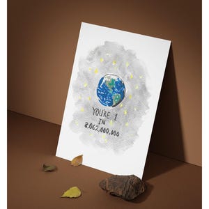 Eres 1 en 8.062.000.000 (paquete de 10) Tarjetas de felicitación (con sobres o sin ellos)