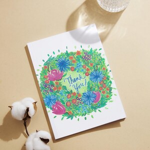 Paquete de 10 tarjetas de felicitación de agradecimiento con flores (con sobres o sin ellos)