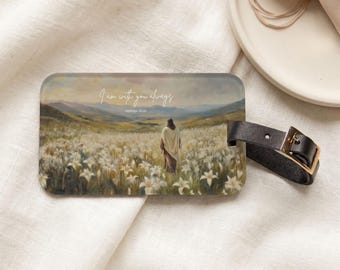 Personalized Christian Luggage Tag, Acrylic Travel Tag, Bible Verse Art