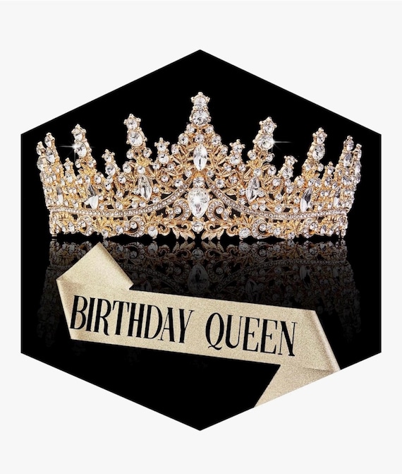 Crown for Women Crystal Princess Tiaras Rhinestone Queen Headband Wedding Bridal Amazon.com: Gold Crown for Women Crystal Princess Tiaras  main image 3