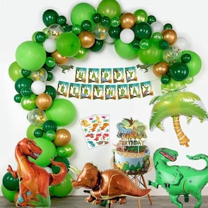 78Pcs Dinosaur Balloons Garland Arch Kit for Kids Boys Birthday Jungle Jurassic Dinosaur Theme Party Supplies Decoration, Dinosaur Balloon