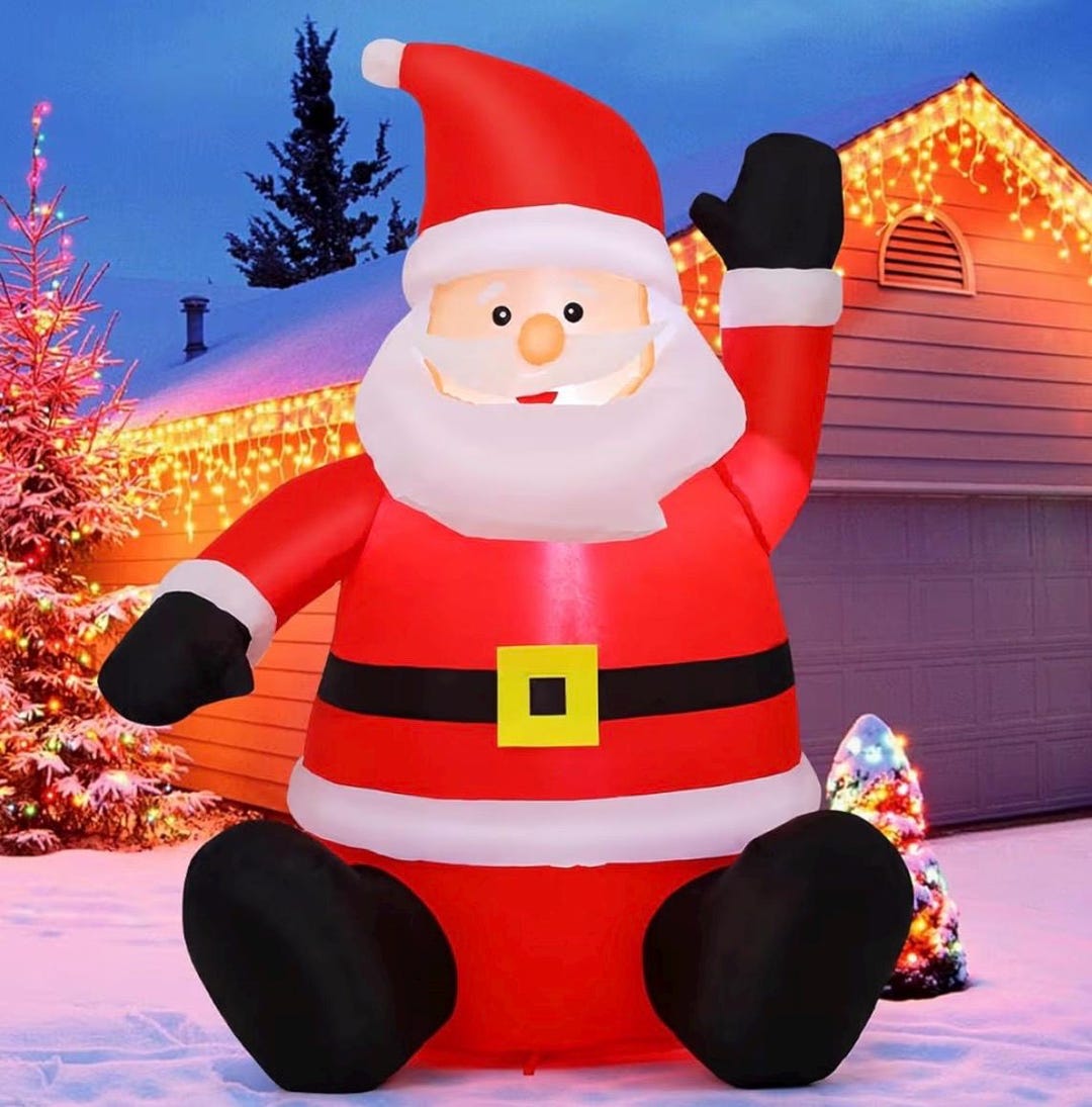 4FT Christmas Inflatables Decorations Outdoor Blow up Santa Claus ...