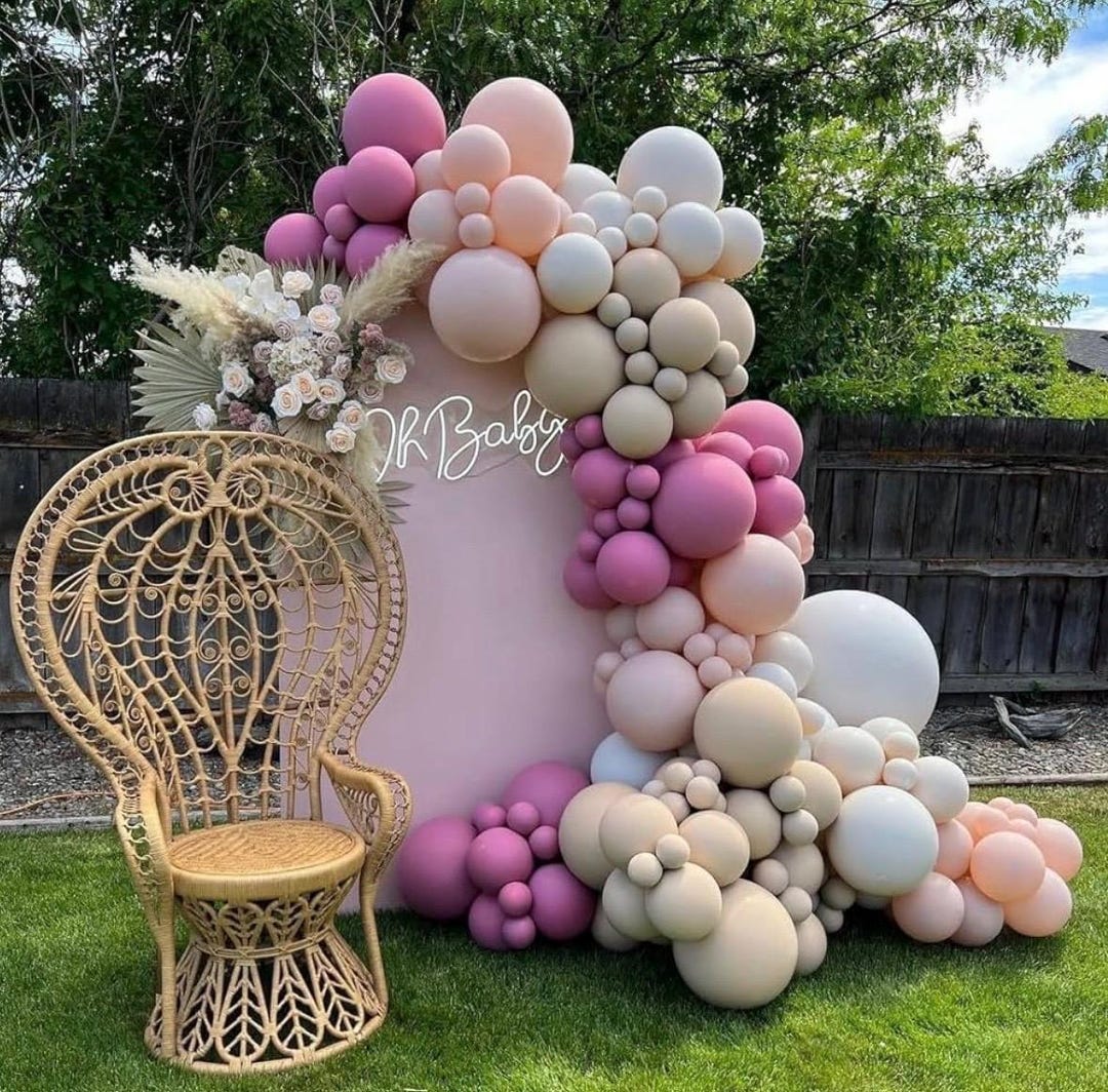 146pcs Boho Balloon Arch Kit Double Stuffed Dusty Dusty Pink Balloons ...
