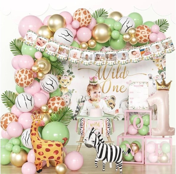 Jungle Safari High Chair Banner - Woodland Animal 1st Birthday Decor, Baby Shower Garland