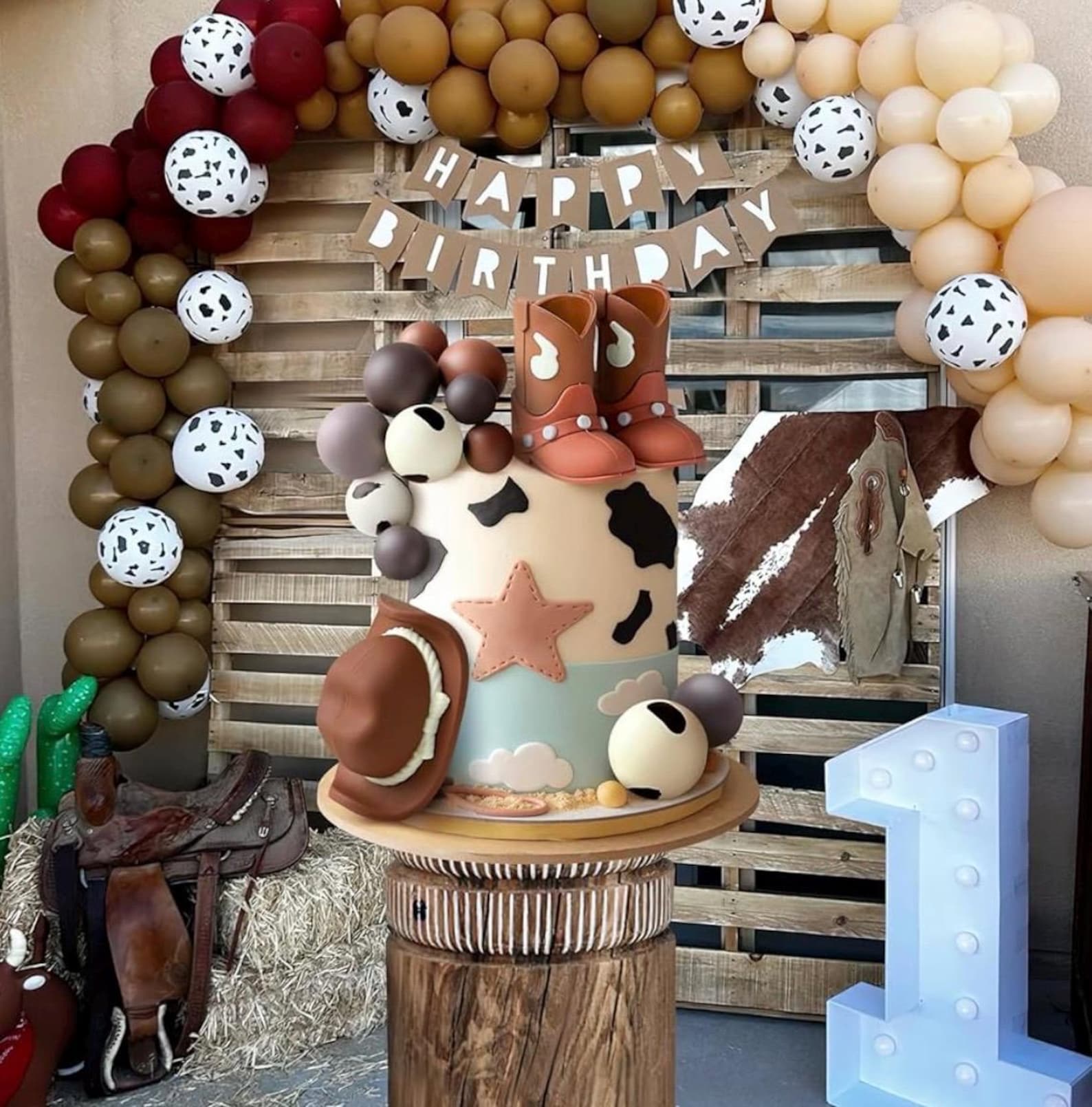 16PCS Cowboy Cake Topper Cowboy Hat and Boot Balls Cake Decorations ...