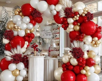 Kit arco ghirlanda di palloncini da 127 pezzi, palloncini bordeaux, rossi, rosa, oro, bianchi, per baby shower, compleanno, matrimonio, decorazioni per feste - Italia