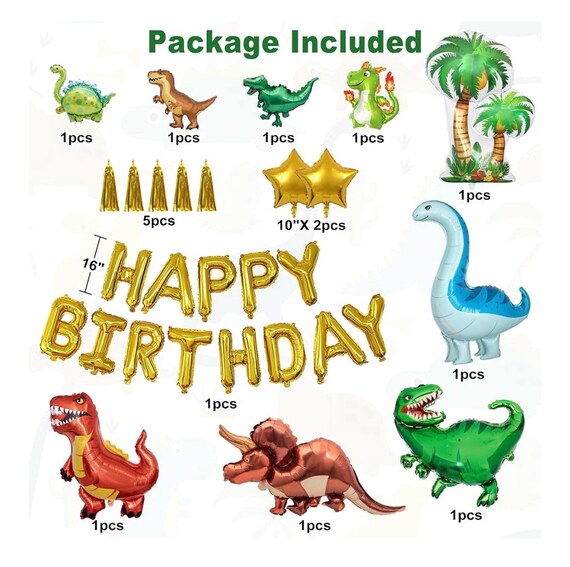 Fournitures de décoration de fête d'anniversaire de dinosaure, 125 pièces Dinosaure vert orange bleu ballons guirlande kit joyeux anniversaire dinosaure ballon en aluminium - France Fournitures de décoration de fête d'anniversaire de dinosaure, 125 pièces Dinosaure vert orange bleu ballons guirlande kit joyeux anniversaire dinosaure ballon en aluminium - France