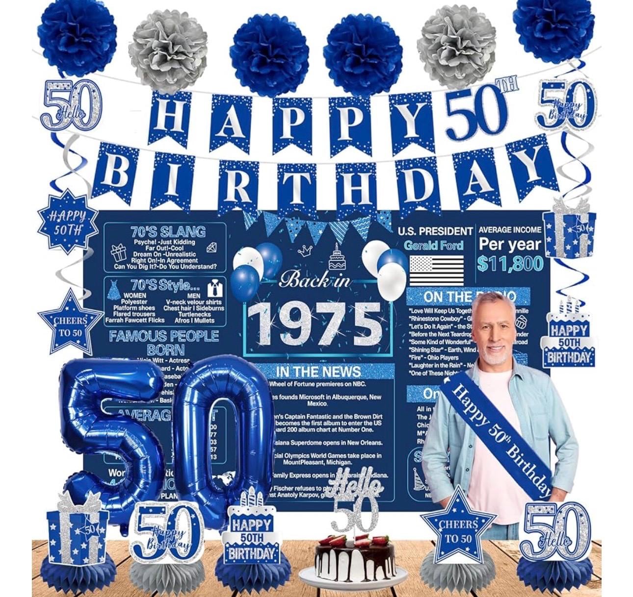 CAVETEE Krone & Schärpe Zum 50. Geburtstag Für Frauen – '50 & Fabulous' Mit Strass-Tiara & Anstecknadel