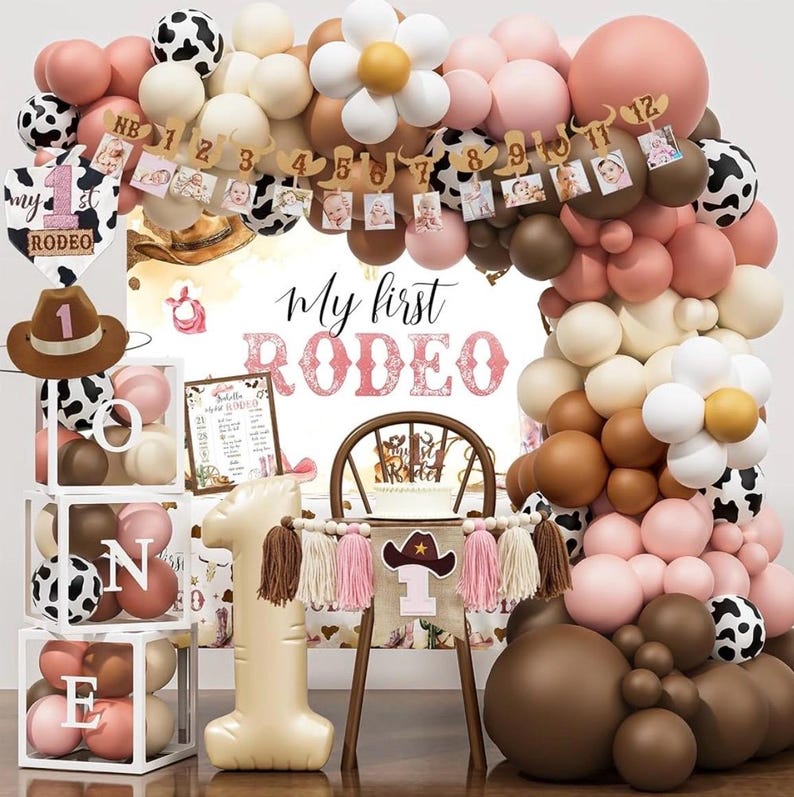 My First Rodeo Theme My 1st Rodeo Birthday Decorations Girl, Western Cowgirl First Birthday ...