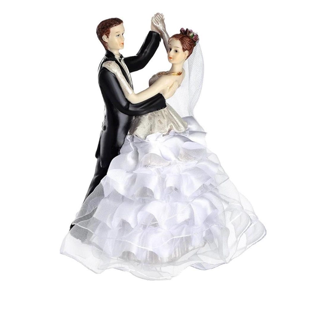 Wedding Cake Toppers Bride and Groom Dancing Figurines Cake Topper ...