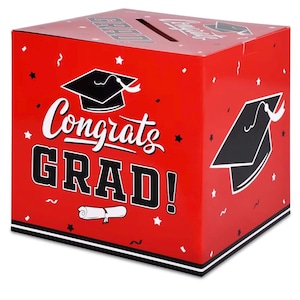 Afstuderen Decoraties 2025 Grad Card Box voor cadeau Afstuderen Feestartikelen Decor Feestartikelen Rood voor Class of 2025 Gefeliciteerd Grad Card Box