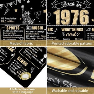 Large 50th Birthday Banner Backdrop Decorations for Men Women, Black ...