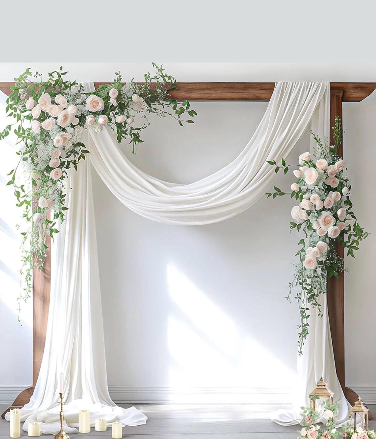 Wedding Arch Draping Fabric 29" x 20Ft White Sheer Outdoor Curtain Wedding Arch Draping Fabric 29
