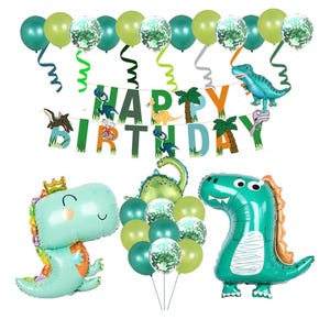 Dinosaur Birthday Decorations Cute Dinosaur Balloon Dinosaur Birthday Party Supplies Happy Birthday Banner Confetti Green Latex Balloon Baby