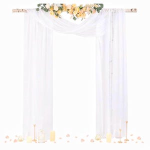 Wedding Arch Draping Fabric 29&quot; x 20Ft 1 Panel White Sheer Outdoor Curtain Drapes Extra Long for Wedding Ceremony Birthday Party Decorations