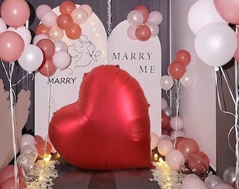 Huge Heart Shaped Balloon,63in Valentines Day Red Heart Balloons,Heart Foil Mylar Balloons for Valentines Day Wedding Engagement Anniversary