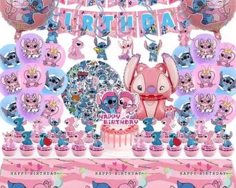 101-delige steekfeestartikelen Verjaardagsversieringen set inclusief banner, ballonnen, stickers, hangende wervelingen, cake-cupcaketoppers, tafelkleed