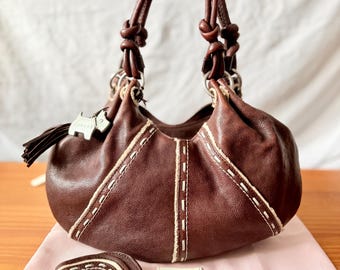 Radley brown leather hobo bag, Pre loved brown handbag, bohemian style brown Radley bag, Vintage bag, leather handbag, Size~ W 37 H20 (44)