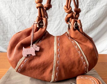 Borsa a tracolla Radley, borsa a mano Radley in pelle marrone, borsa Radley stile boho color cuoio, borsa vintage, nuova di zecca senza cartellino in condizioni impeccabili