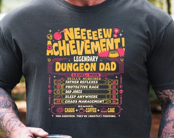 Comfort Colors Legendary Dungeon Dad Shirt New Achievement Fathers Day Tee Dungeon Crawler Carl DCC Fan Funny LitRPG Gamer Dad Book Fan Gift