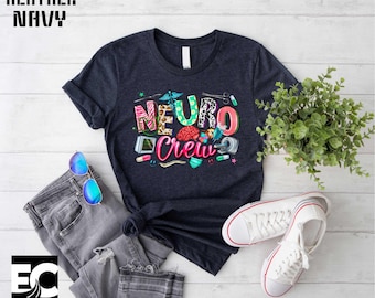 Neuro Crew T-Shirt, Neurology Coquette Bow Sweatshirt, Nurse Appreciation Gift, Neuroscience T-Shirt, Graduation Shirt, Department Nurse Tee