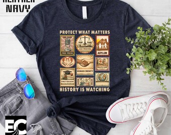 Protect What Matters Stamps T-Shirt, History Is Watching Shirt, ICE Protest Tee, Political Sweater, Anti Trump Sweatshirt, Human Rights Top