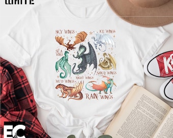 Wings Of Fire Dragons T-Shirt, Queen Of Pyrrhia Shirt, Nightwings Seawings Icewings Sweatshirt, Dragon Lover Gift, Daemon Targaryen Shirt