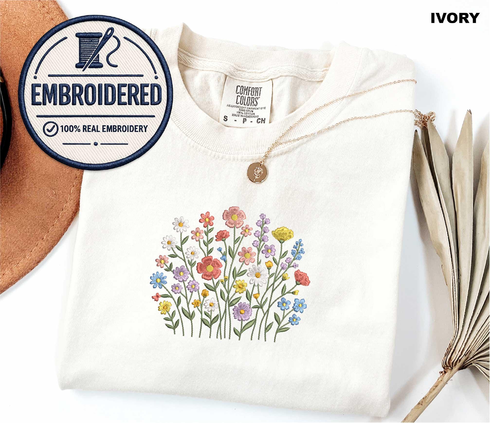 Embroidered Flower Shirt - Etsy