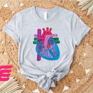 Heart Anatomy Shirt, Nurse Shirt, Anatomy Shirt, Cardiac Nurse Shirt, Cardiologist Anatomical Heart Shirt, Nursing Student,Heart Nurse Shirt