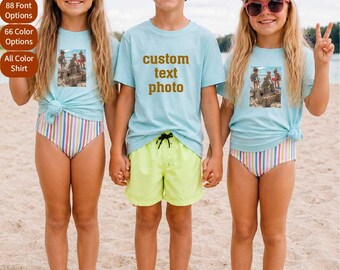 Neon Youth Comfort Colors® Custom Text or Photo T-Shirt, Neon Summer Shirt, Summer Tee, Distressed Beach Top, Sunshine Shirt, Your Design