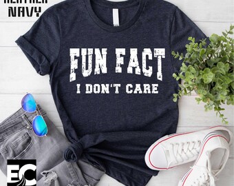 Fun Fact I Don't Care T-Shirt, Sarcastic Sweatshirt, Gift for Her, Ladies Sarcastic Shirt, Funny Meme Tee, Funny Graphic Sweatshirt