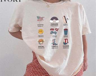 Comfort Colors® 4th of July T-Shirt, Loves Jesus and America Shirt, Christian Tee, Patriotic Christian Top, Jesus Shirt, Faith  America Tee