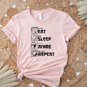 Eat Sleep Anime Repeat Shirt, Anime Shirt, Gift for Anime Lover, Gift for Anime Fan, Anime Otaku Shirt, Cool Anime Shirt, Gift for Him